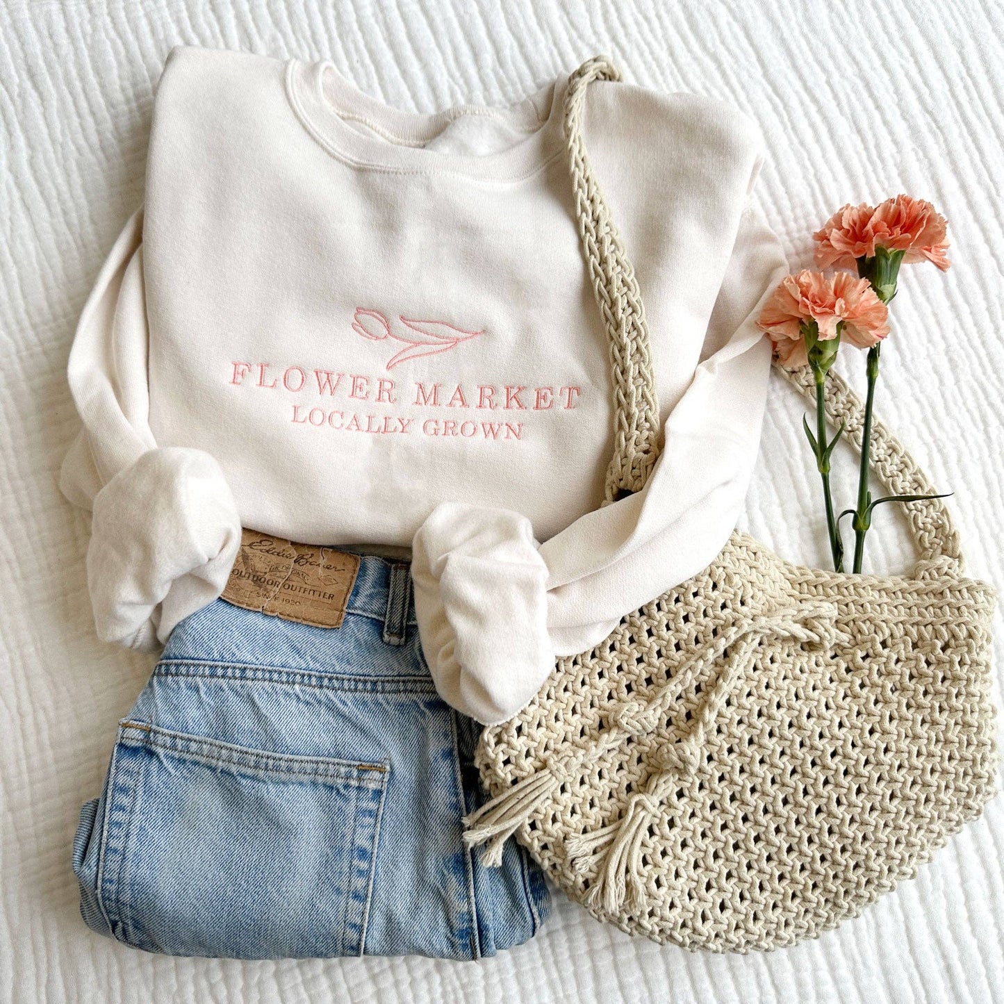Flower Market Embroidered Sweatshirt