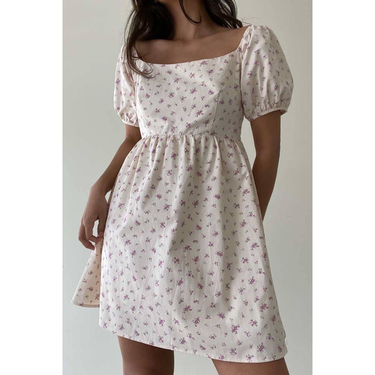 White Floral Babydoll Dress