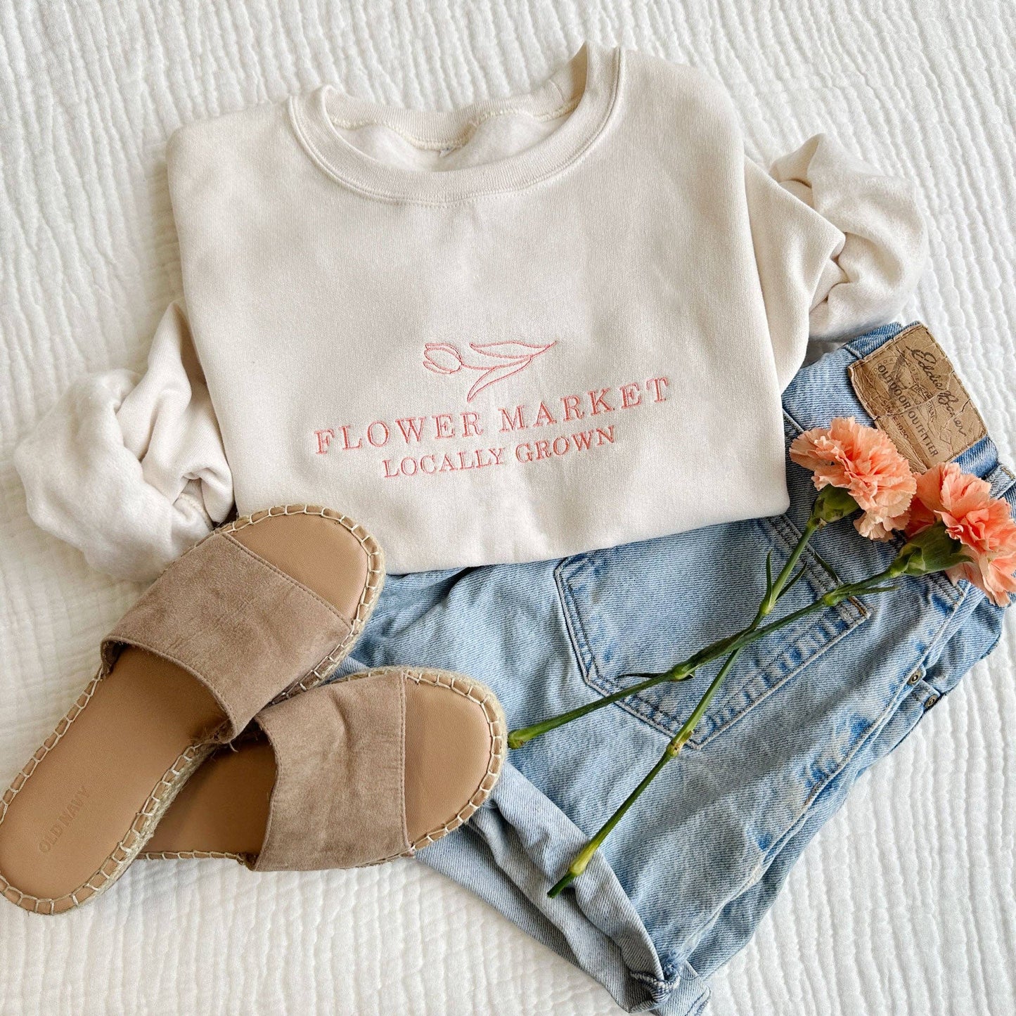 Flower Market Embroidered Sweatshirt