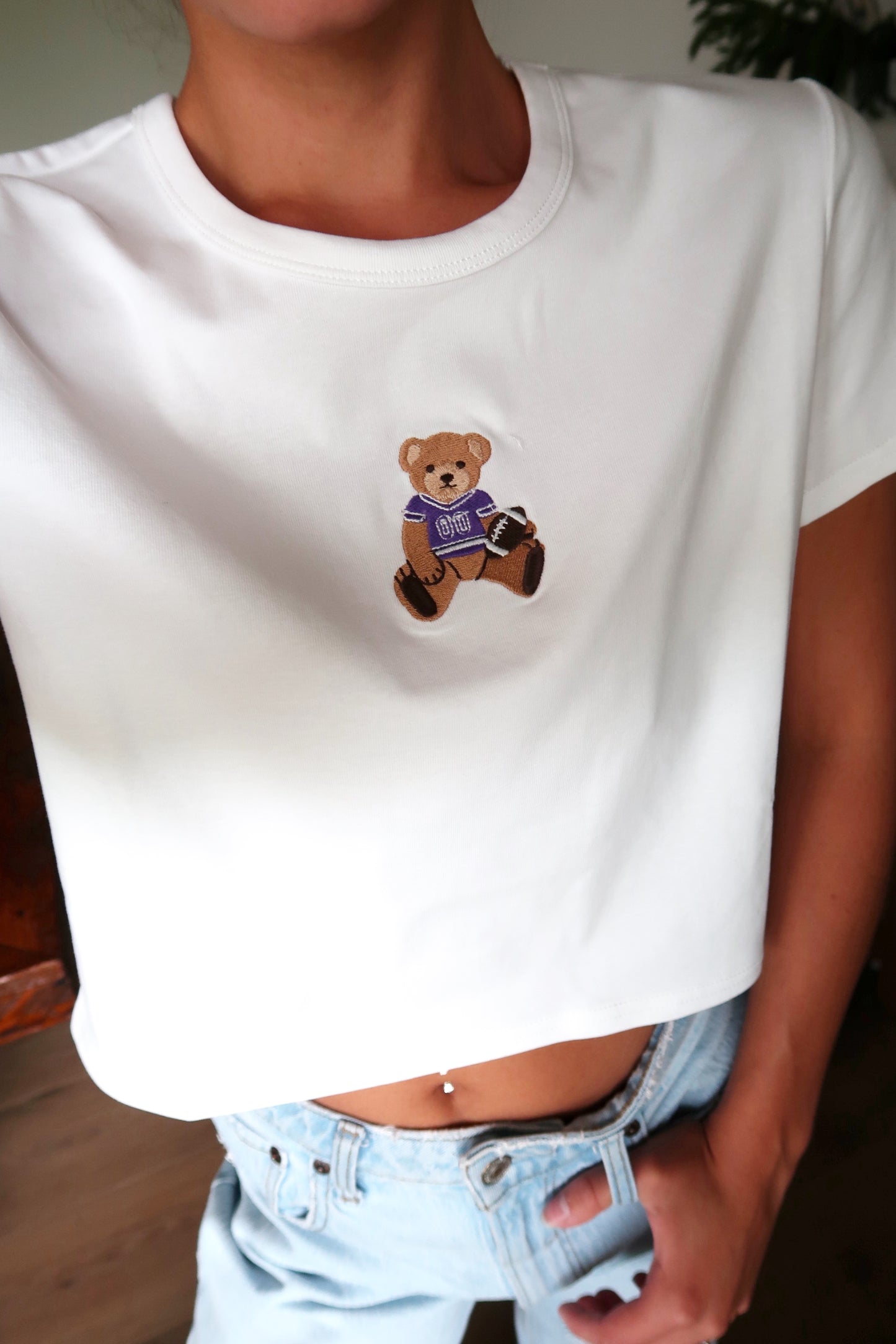Teddy Bear Baby Tee (Purple)
