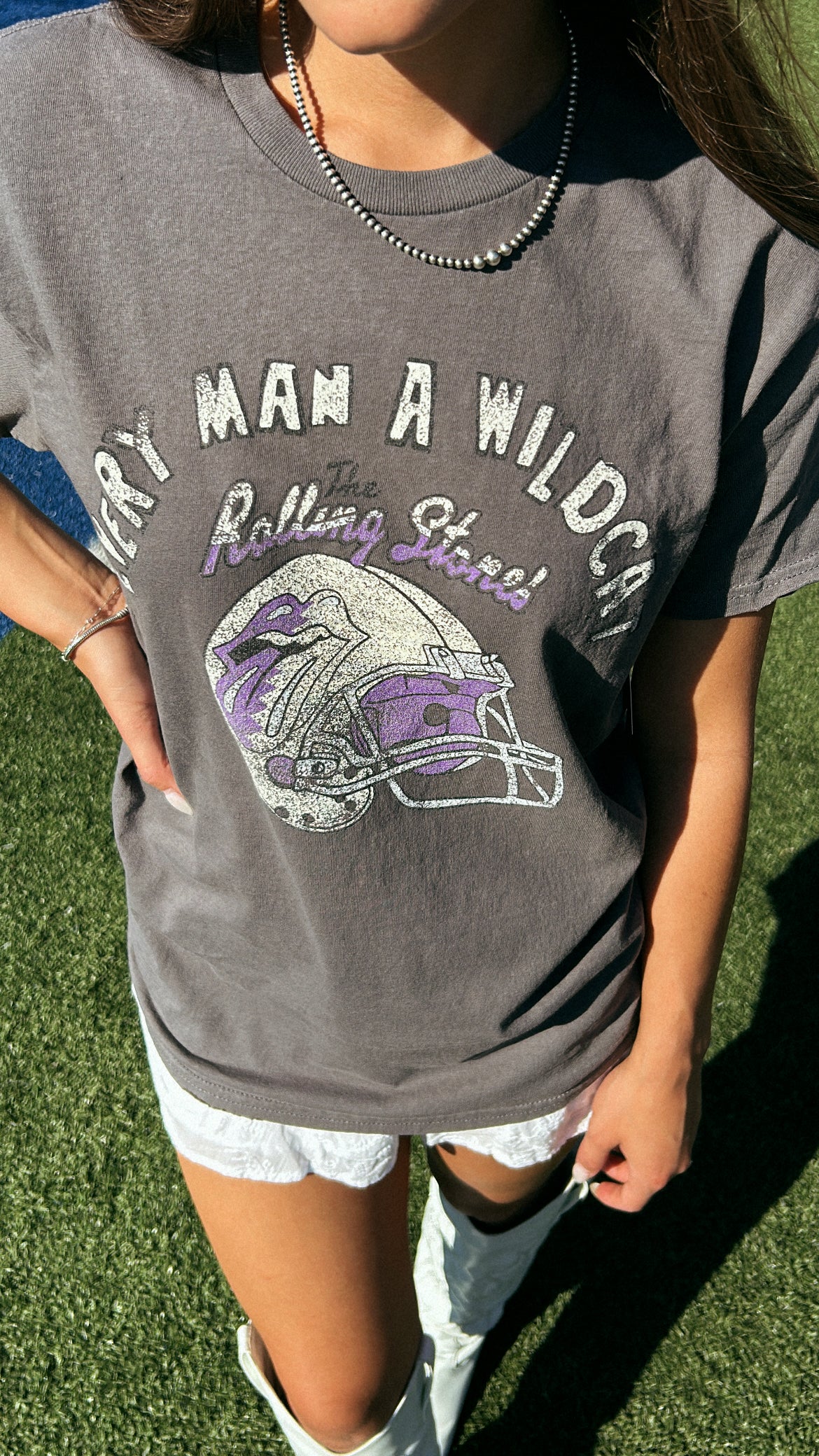 Vintage Rolling Stones KSU Wildcats Helmet Tee