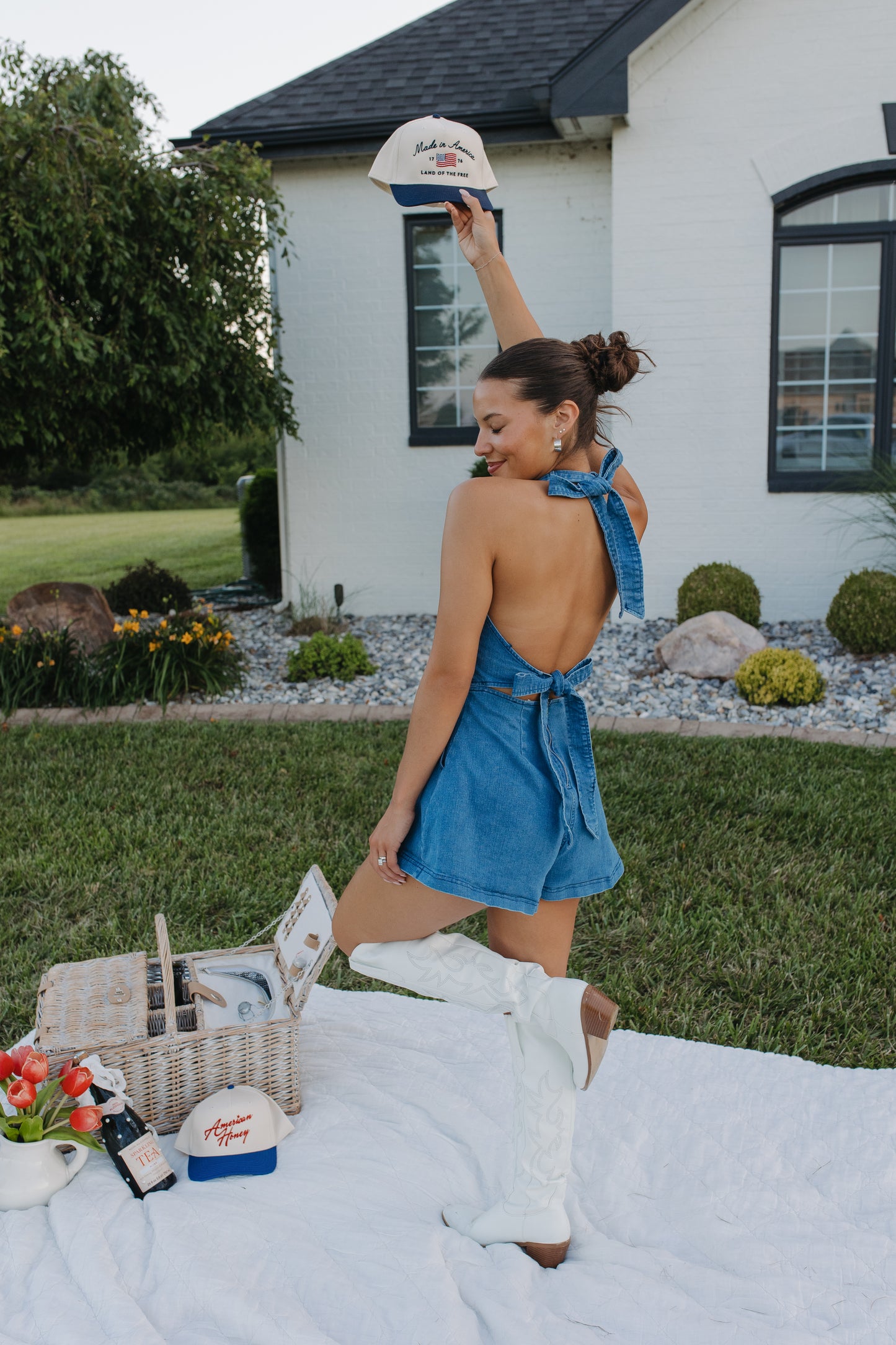 Firecracker Denim Romper