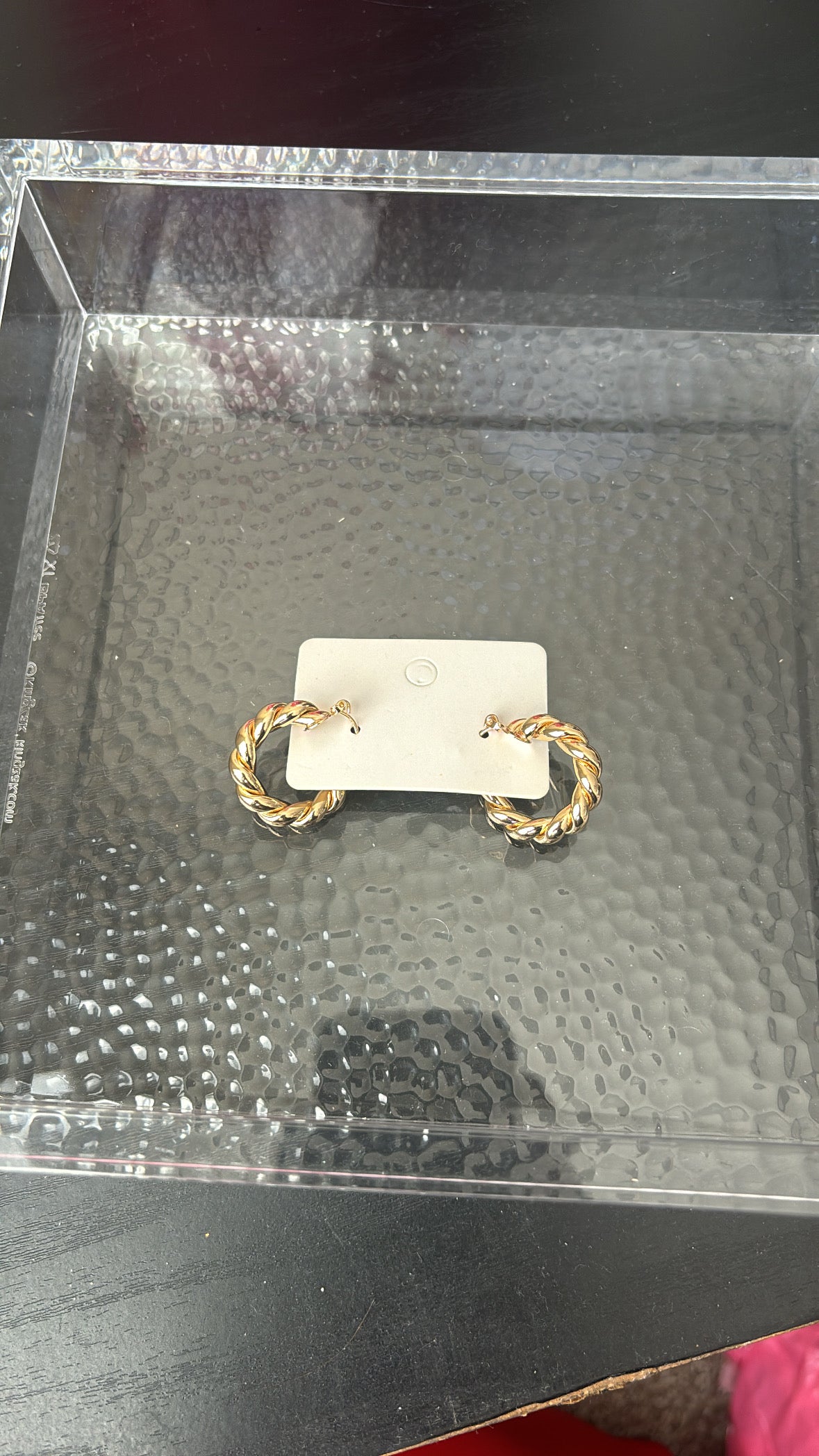 Gold Twisted Hoop Earring