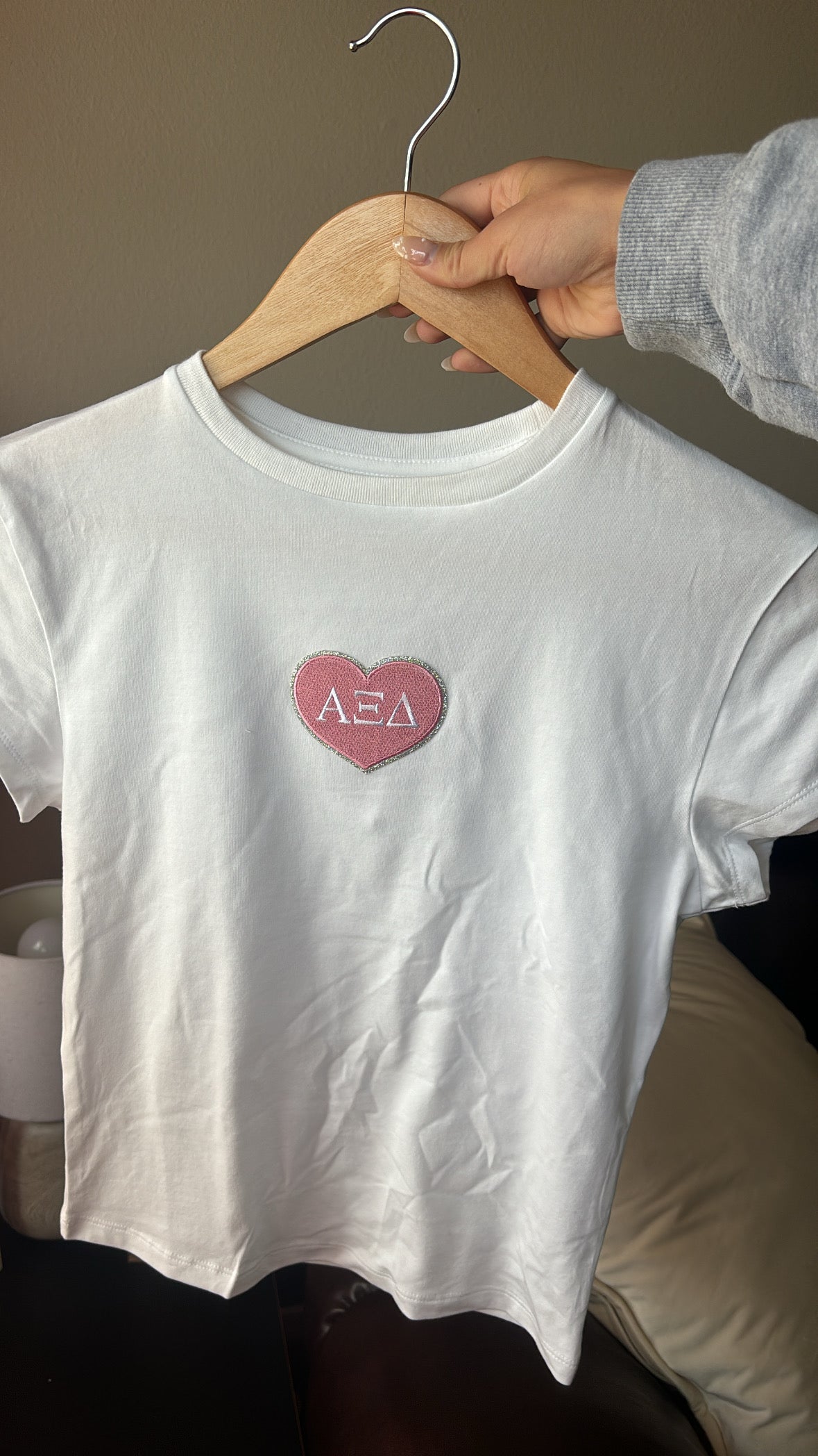 Alpha Xi Delta Patch Baby Tee