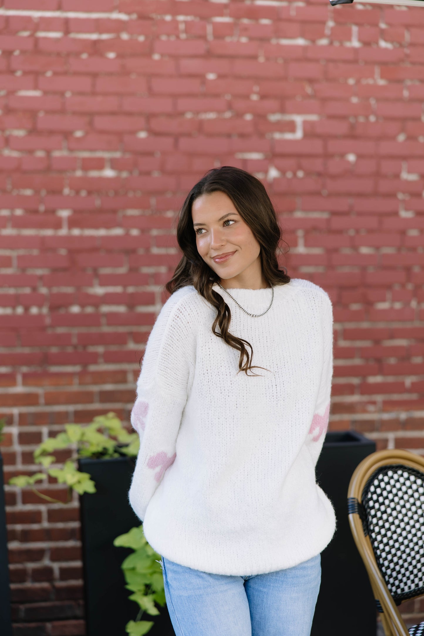Pretty In Pink Bow Sweater