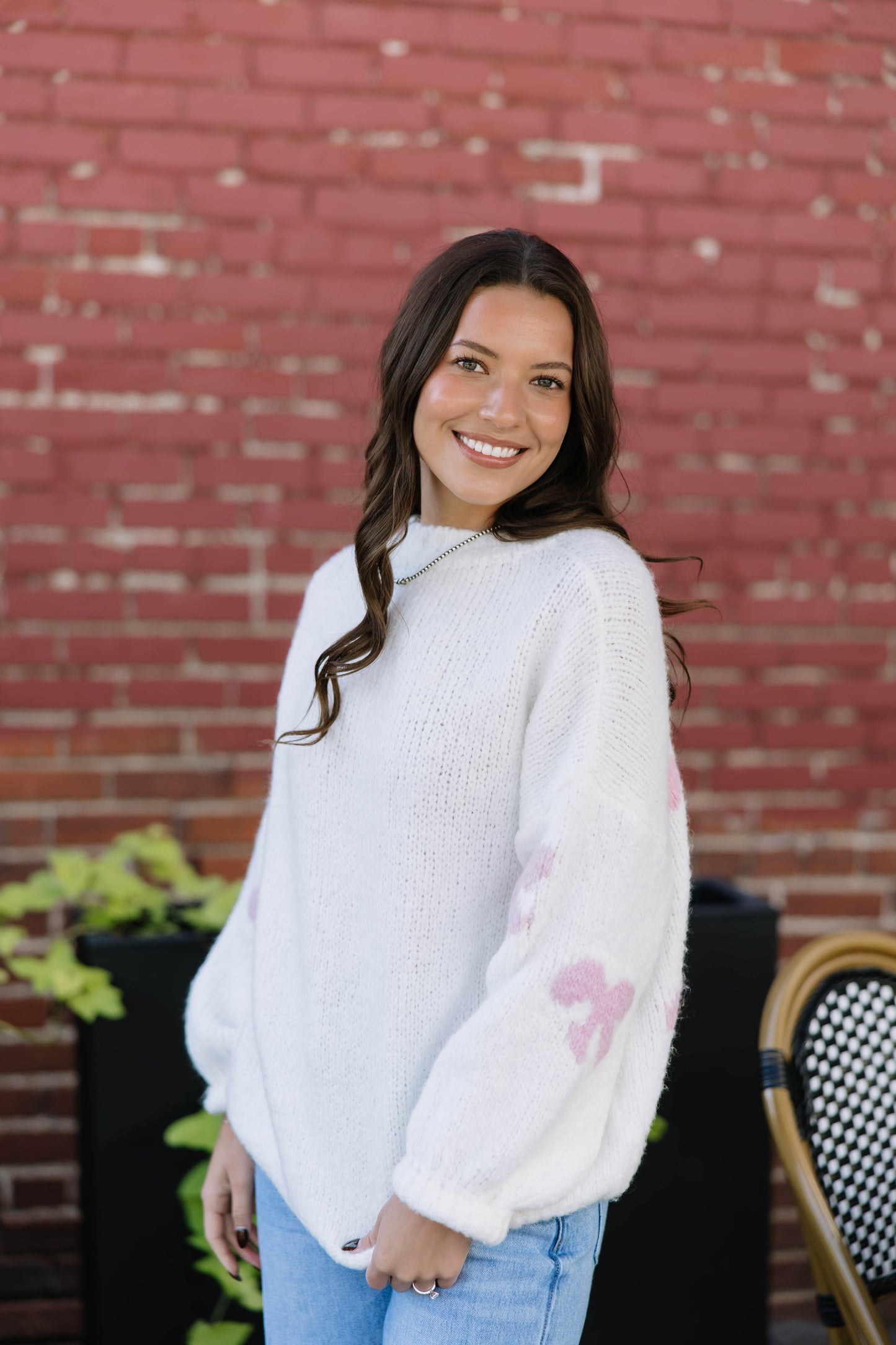 Pretty In Pink Bow Sweater