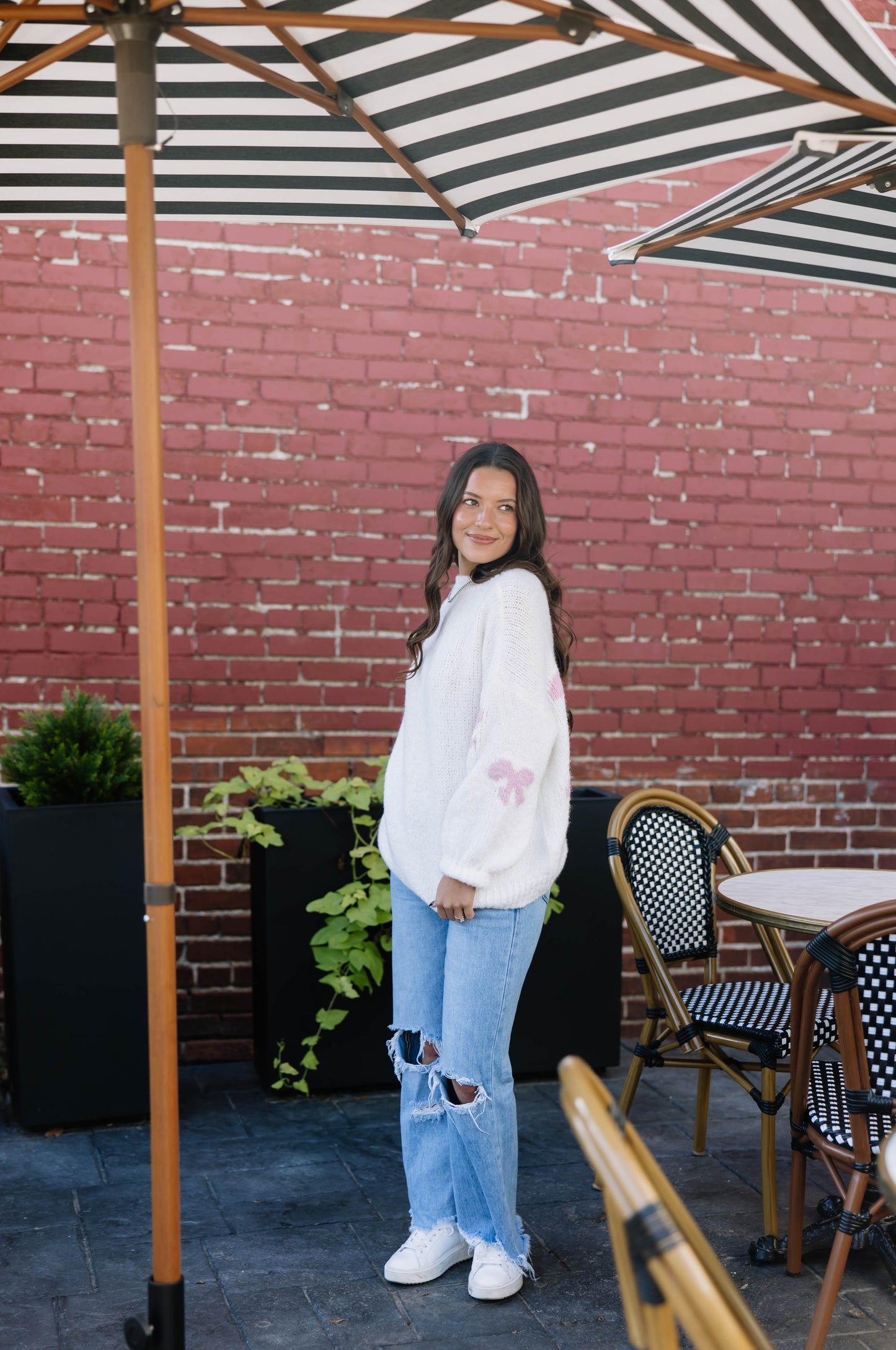 Pretty In Pink Bow Sweater