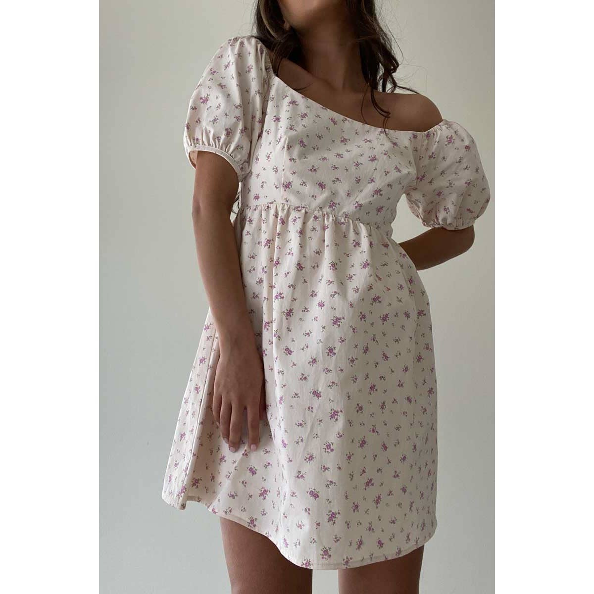 White Floral Babydoll Dress