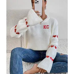 KC Knitted Heart Sweater