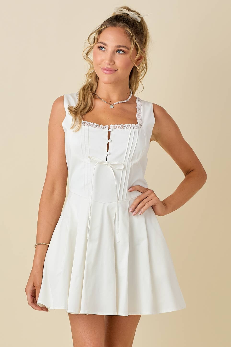 White Princess Mini Dress