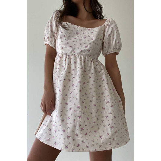 White Floral Babydoll Dress