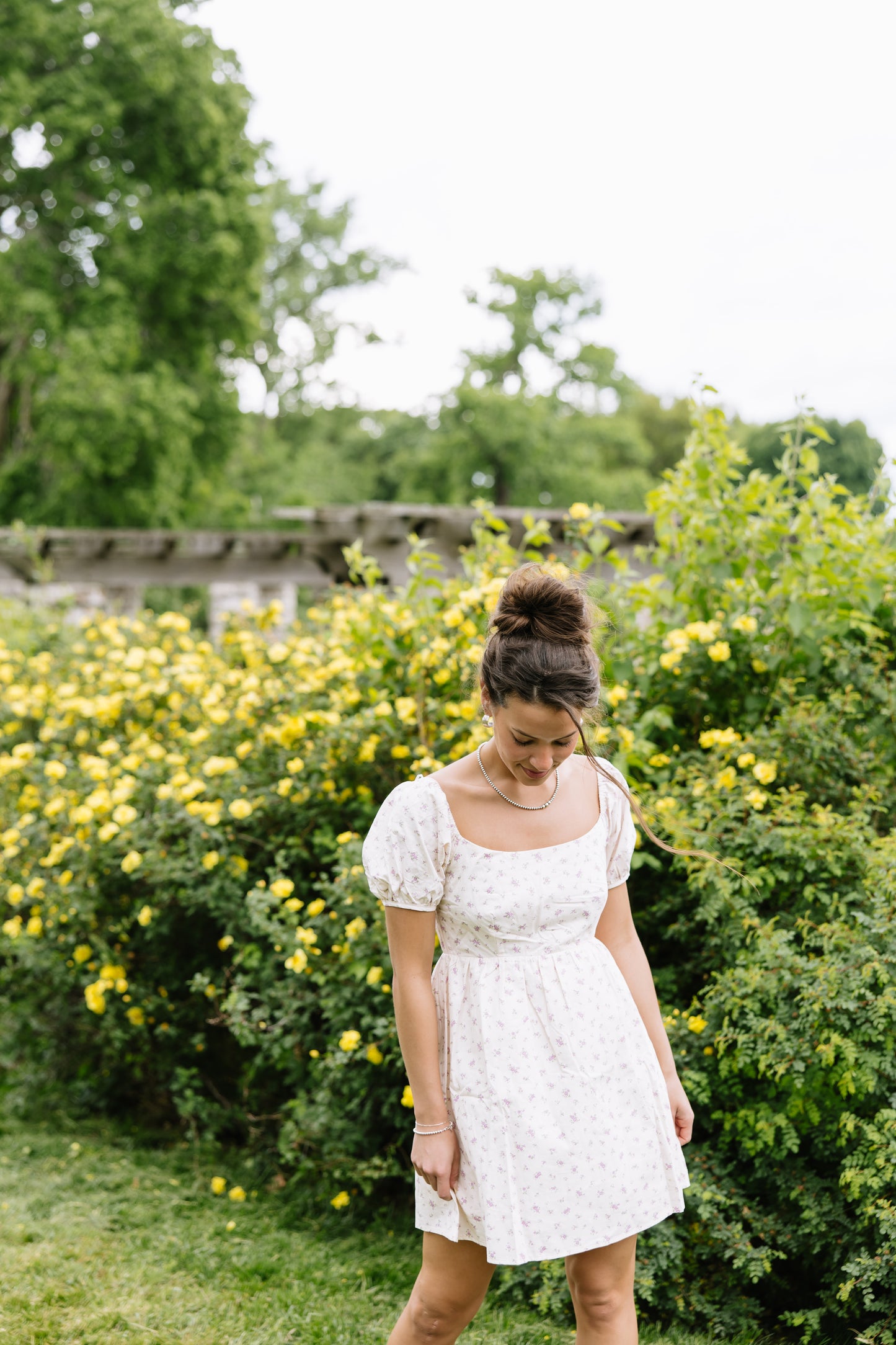 White Floral Babydoll Dress