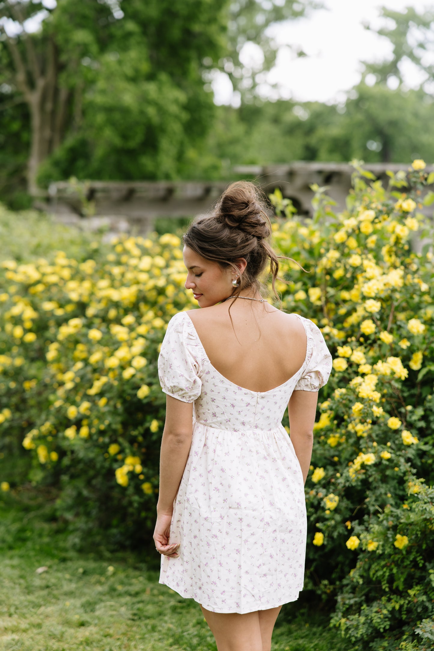 White Floral Babydoll Dress