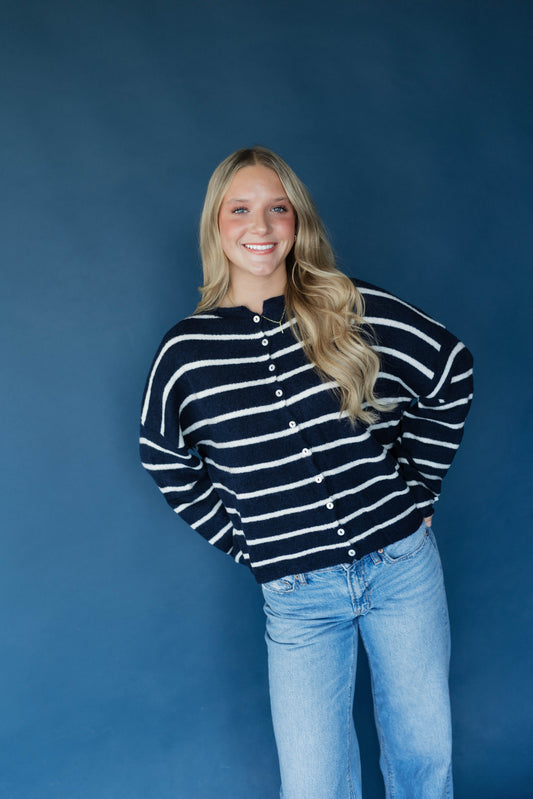 The Harbor Stripe Cardigan