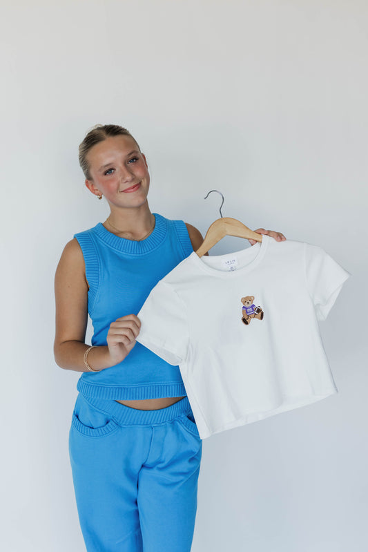 Teddy Bear Baby Tee (Purple)