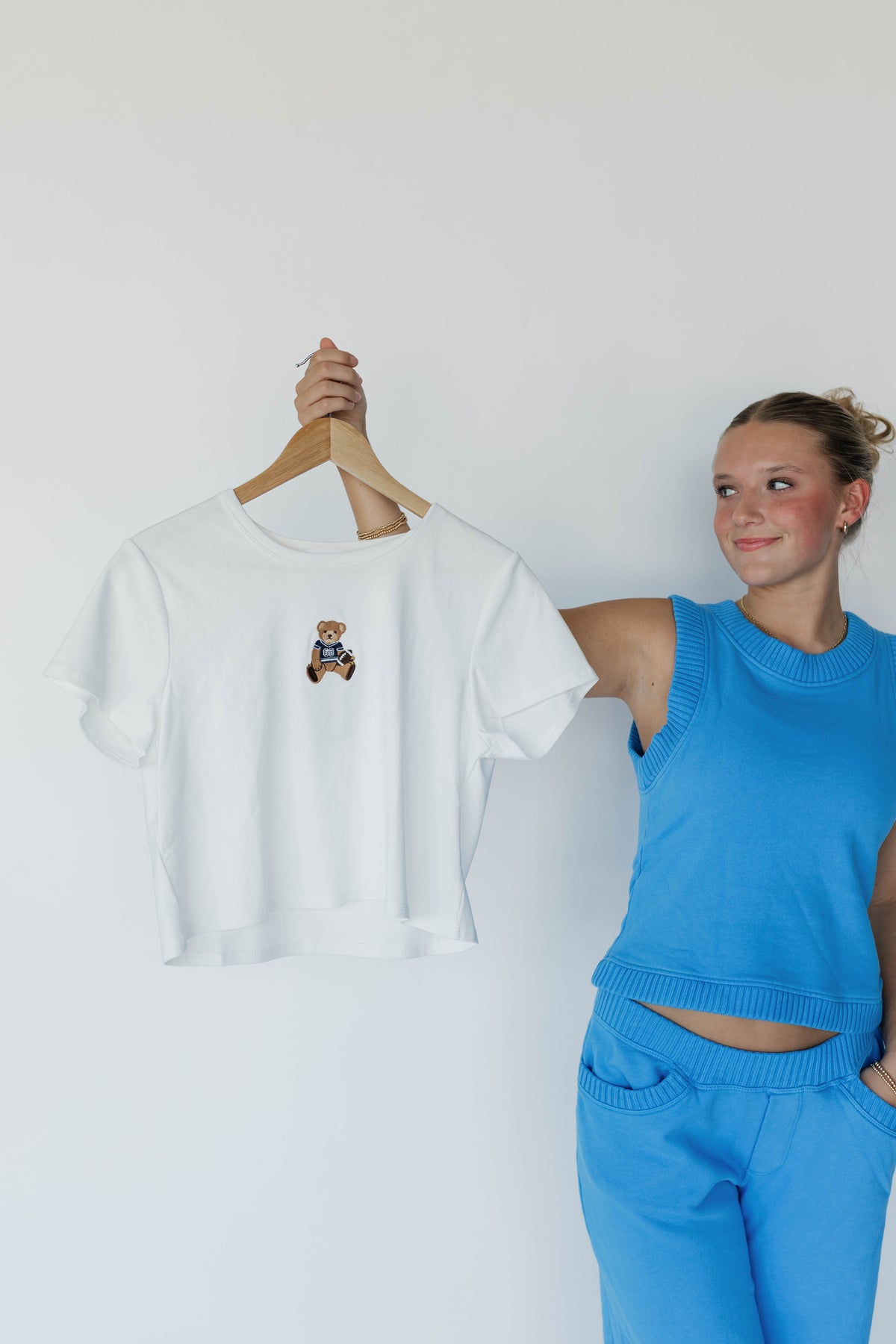 Teddy Bear Baby Tee (Blue)