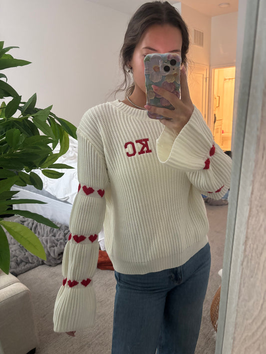 KC Knitted Heart Sweater