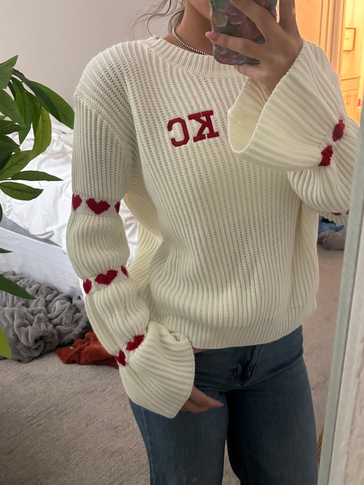 KC Knitted Heart Sweater